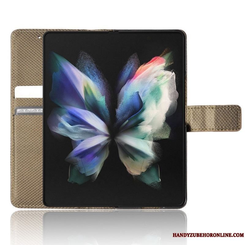 Flip Cover Samsung Galaxy Z Fold 4 Med Snor Diamant Rem