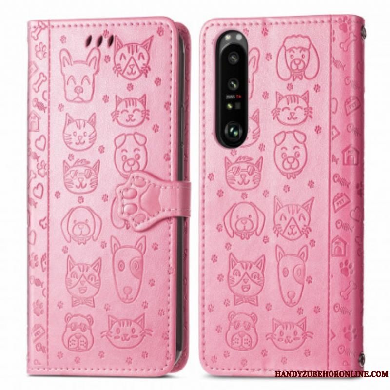 Flip Cover Sony Xperia 1 III Animerede Dyr