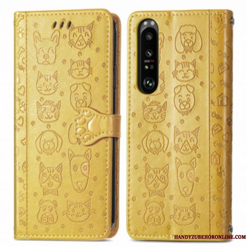 Flip Cover Sony Xperia 1 III Animerede Dyr