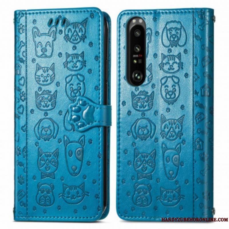 Flip Cover Sony Xperia 1 III Animerede Dyr