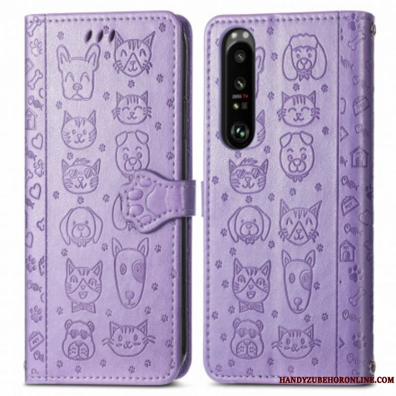 Flip Cover Sony Xperia 1 III Animerede Dyr