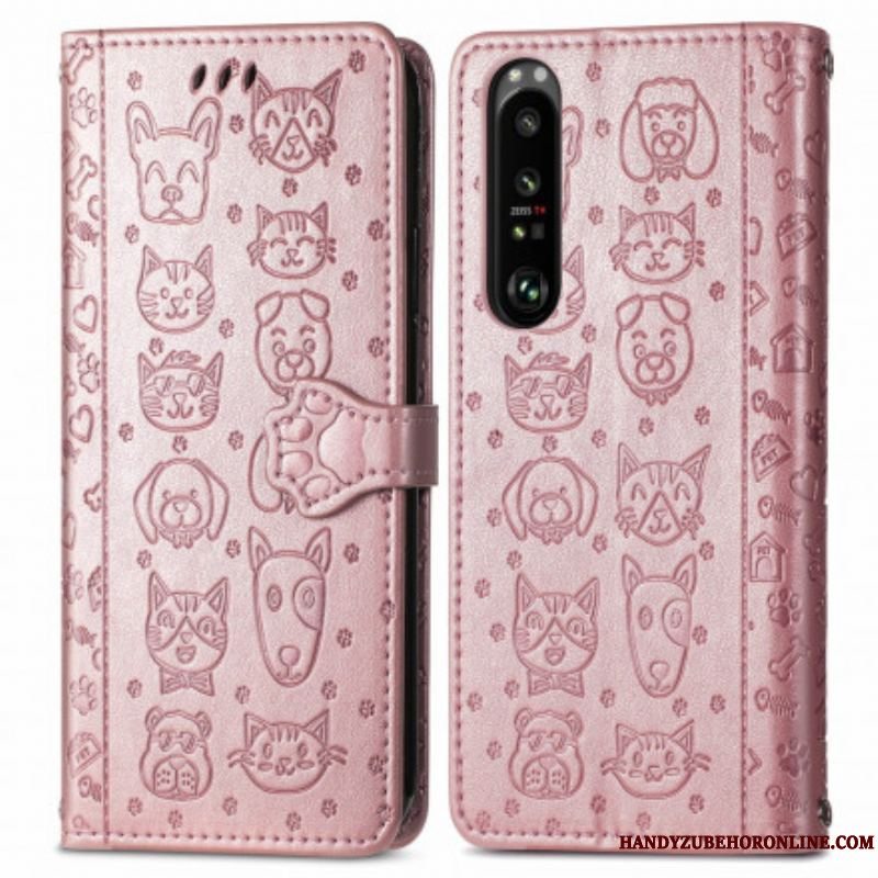 Flip Cover Sony Xperia 1 III Animerede Dyr