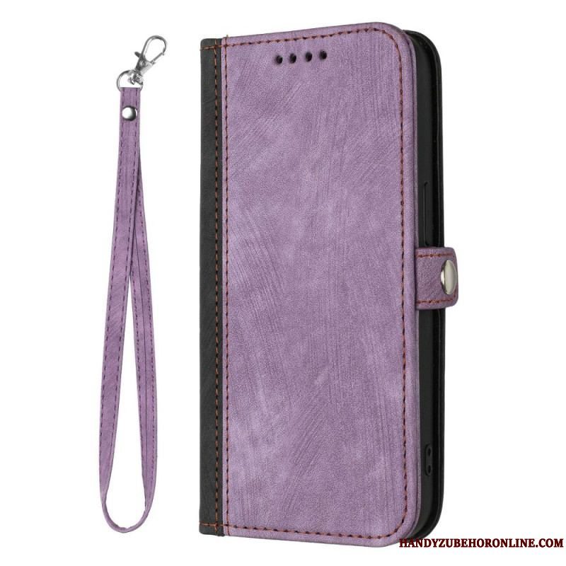 Flip Cover Sony Xperia 1 IV Tofarvet Med Rem