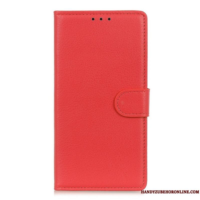 Flip Cover Sony Xperia 1 IV Traditionelt Litchi Imiteret Læder