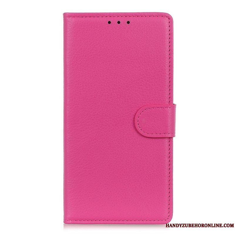 Flip Cover Sony Xperia 1 IV Traditionelt Litchi Imiteret Læder