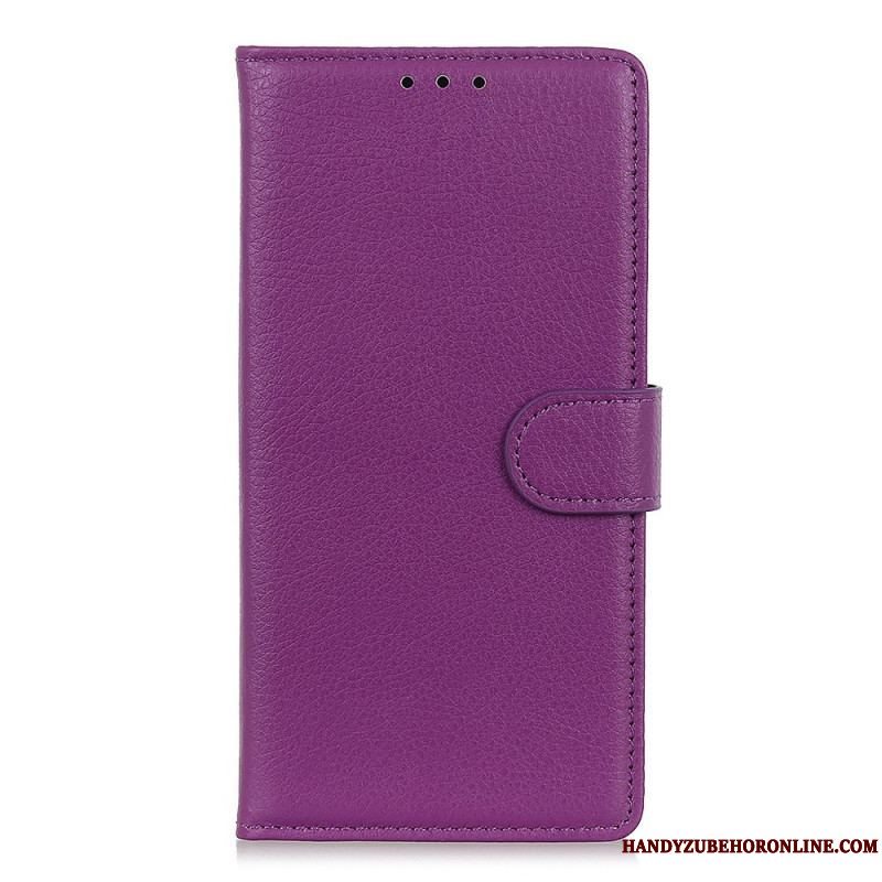 Flip Cover Sony Xperia 1 IV Traditionelt Litchi Imiteret Læder