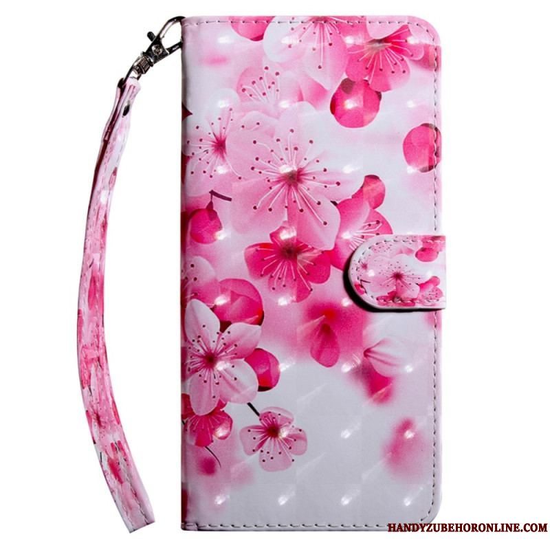 Flip Cover Sony Xperia 5 IV Med Snor Rem Blomster