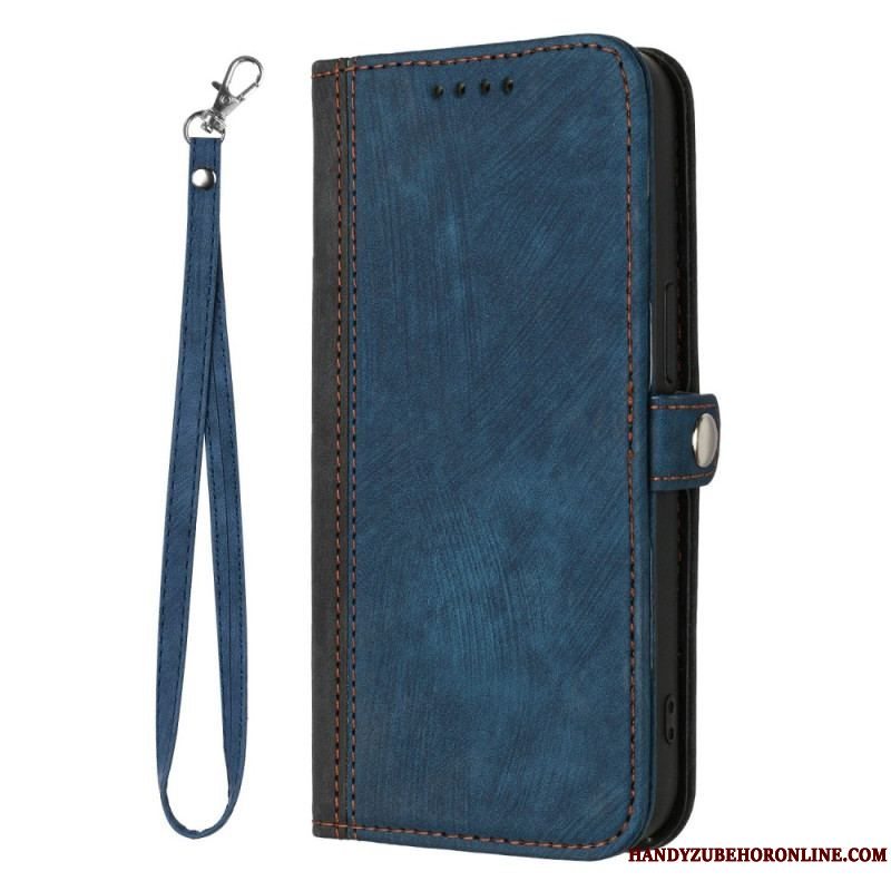 Flip Cover Sony Xperia 5 IV Tofarvet Med Rem