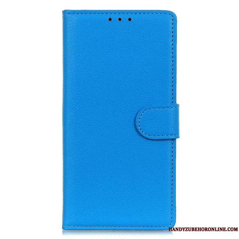 Flip Cover Sony Xperia 5 IV Traditionelt Litchi Imiteret Læder