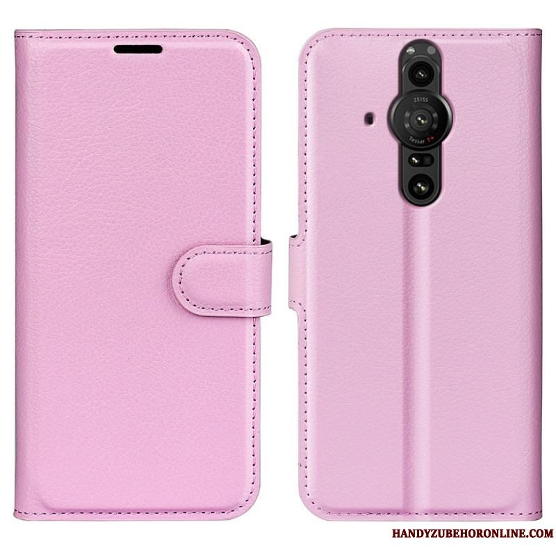 Flip Cover Sony Xperia Pro-I Klassisk Litchi-effekt