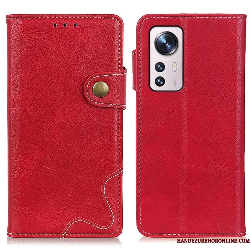 Flip Cover Xiaomi 12 / 12X Kunstnerisk Og Sømme