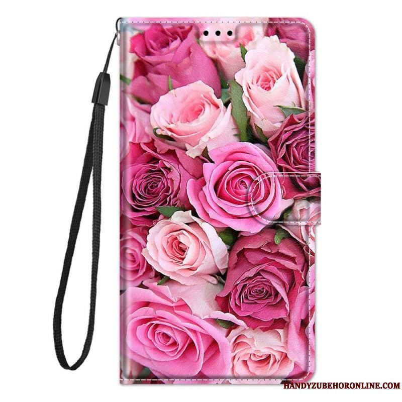 Flip Cover Xiaomi 12 / 12X Med Snor Strappy Floral