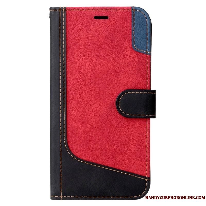 Flip Cover Xiaomi 12 / 12X Med Snor Trefarvet Rem
