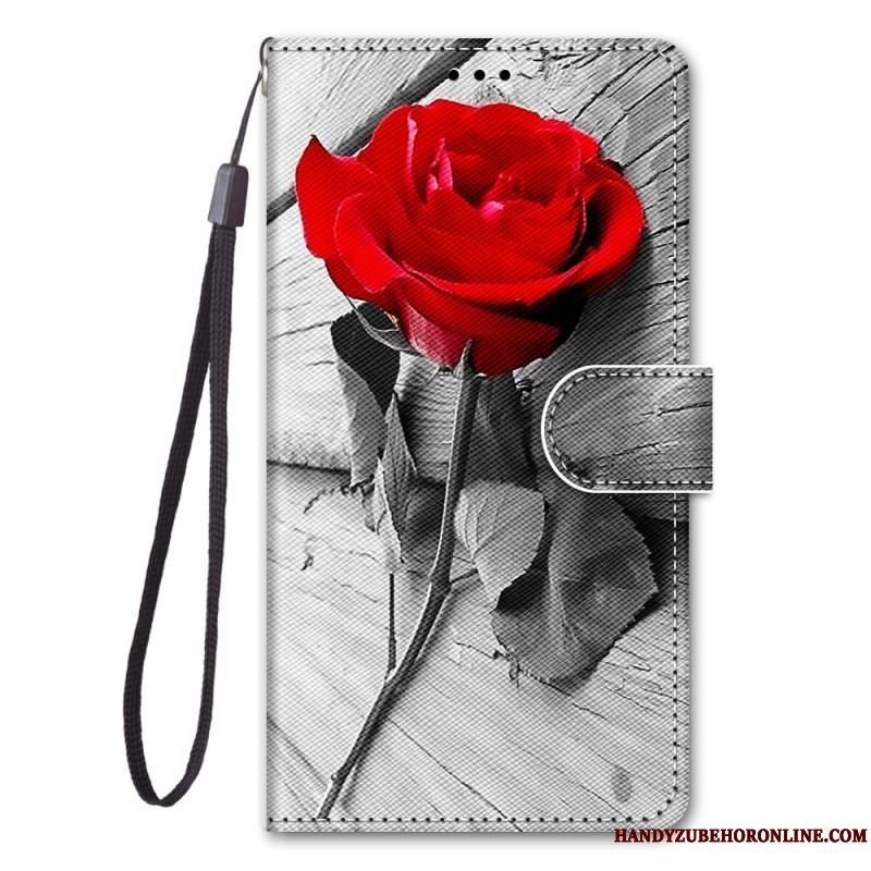 Flip Cover Xiaomi 12 / 12X Smukke Blomster Med Rem