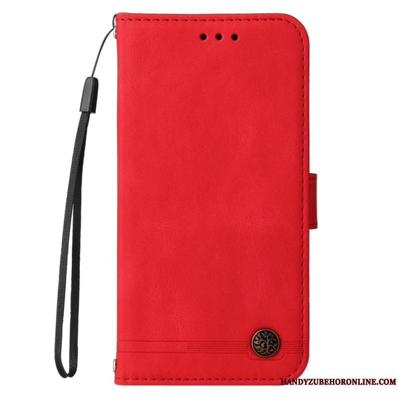 Flip Cover Xiaomi 12T / 12T Pro Dekorativ Nitte Og Snor