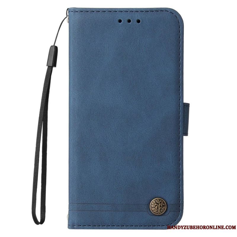 Flip Cover Xiaomi 12T / 12T Pro Dekorativ Nitte Og Snor