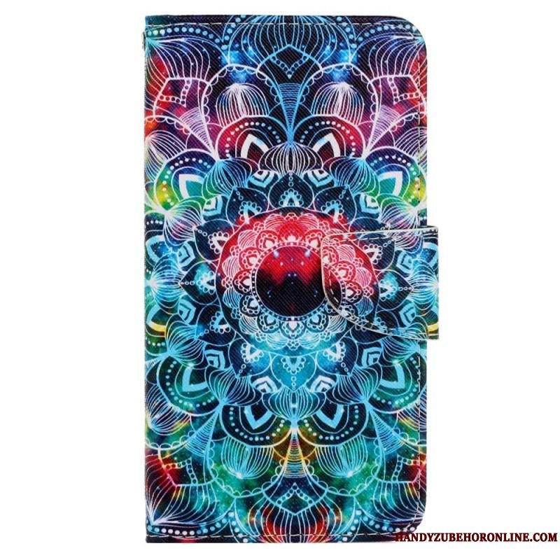 Flip Cover Xiaomi 12T / 12T Pro Med Snor Prangende Strappy Mandala