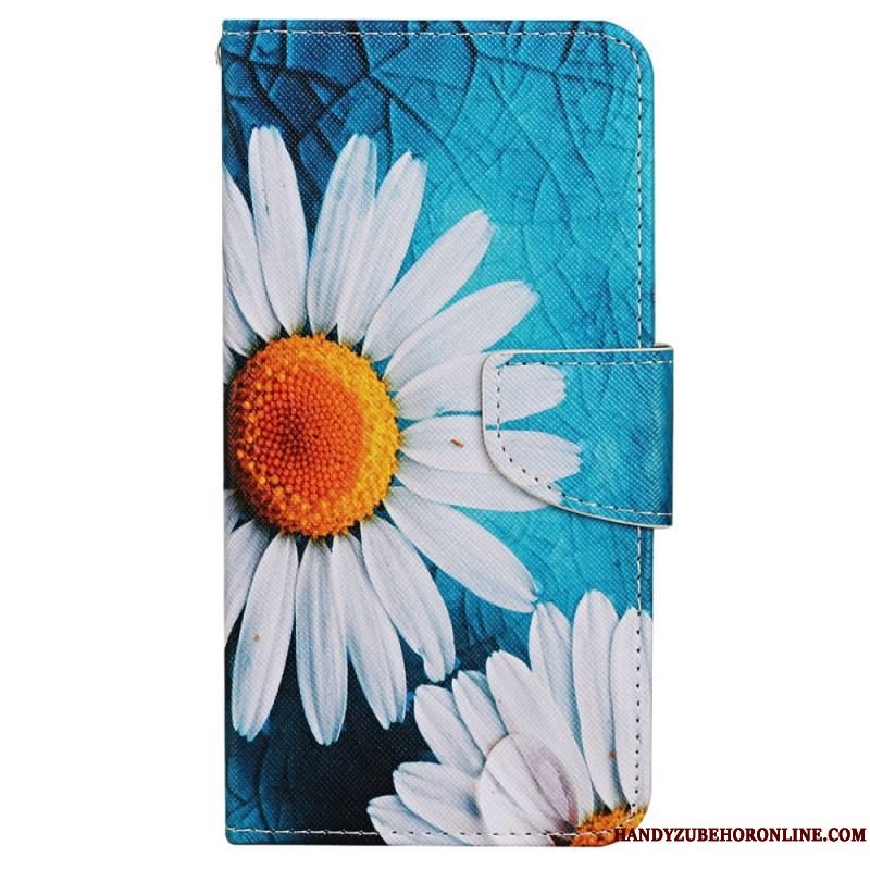 Flip Cover Xiaomi 12T / 12T Pro Med Snor Strappy Daisy