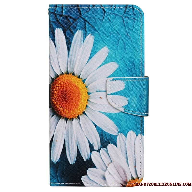 Flip Cover Xiaomi 12T / 12T Pro Med Snor Strappy Daisy