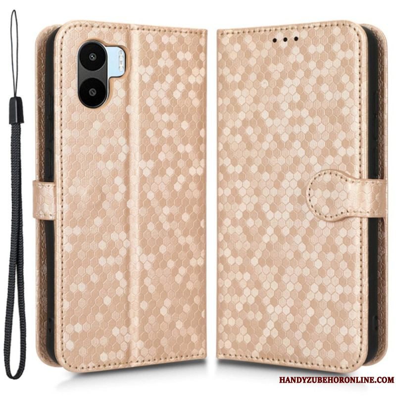 Flip Cover Xiaomi Redmi A1 Med Snor 3d Mønster Strappy