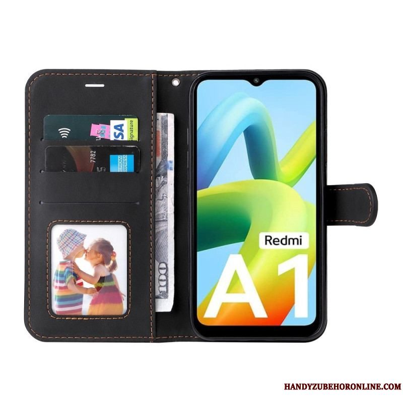 Flip Cover Xiaomi Redmi A1 Med Snor Trefarvet Rem