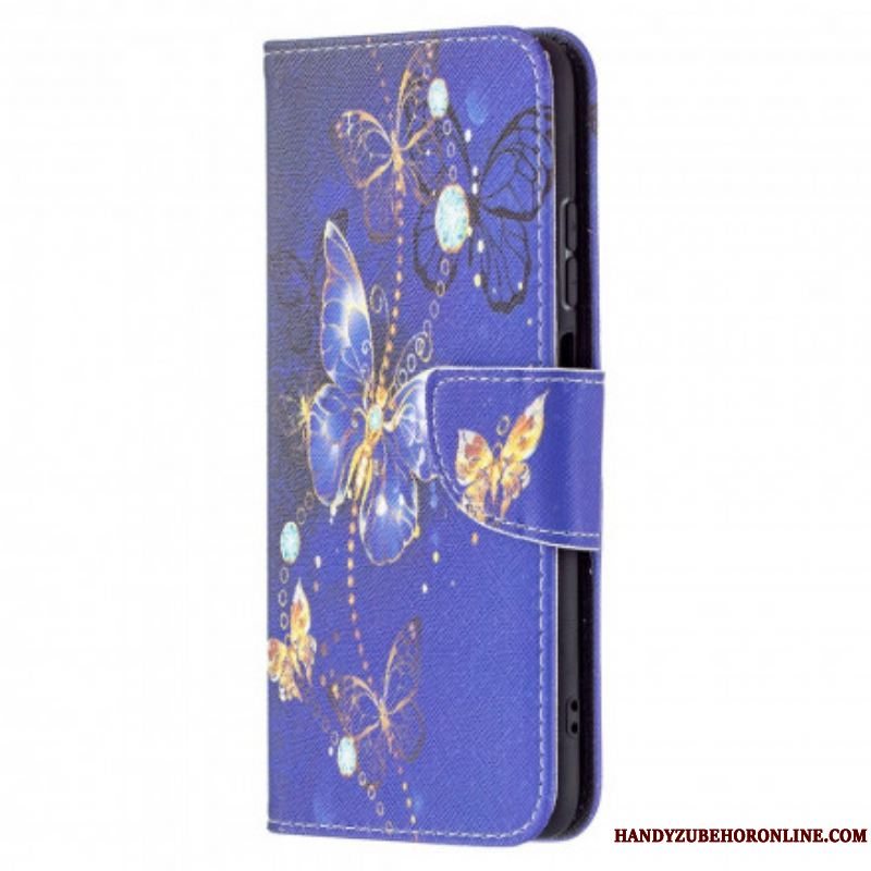 Flip Cover Xiaomi Redmi Note 10 / 10S Gyldne Sommerfugle