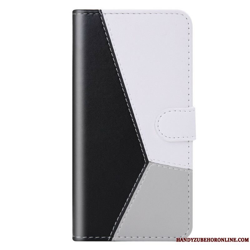 Flip Cover Xiaomi Redmi Note 10 / 10S Trefarvet Lædereffekt