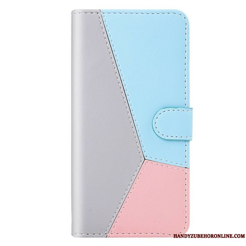 Flip Cover Xiaomi Redmi Note 10 / 10S Trefarvet Lædereffekt