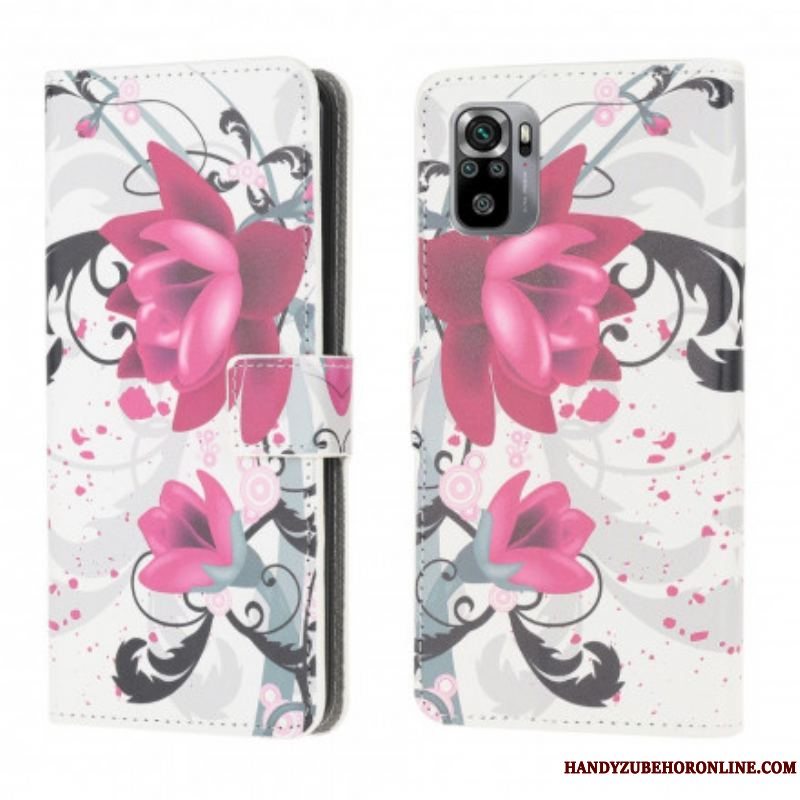 Flip Cover Xiaomi Redmi Note 10 / 10S Tropiske Blomster