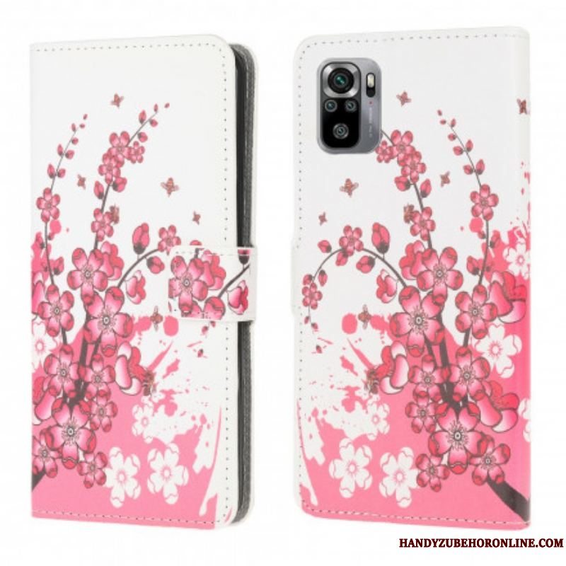 Flip Cover Xiaomi Redmi Note 10 / 10S Tropiske Blomster