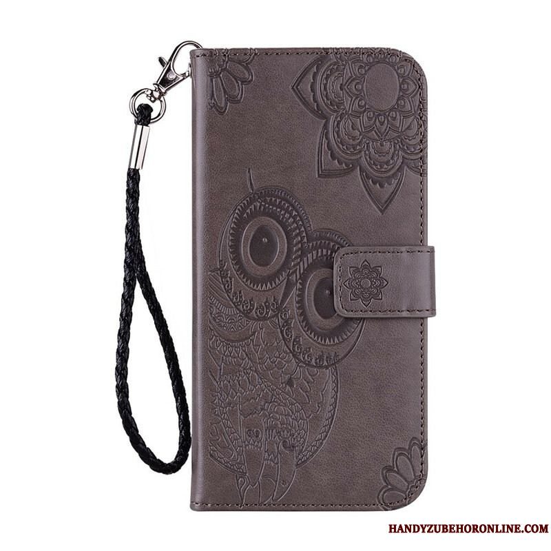 Flip Cover Xiaomi Redmi Note 10 / 10S Ugle Mandala Og Lanyard