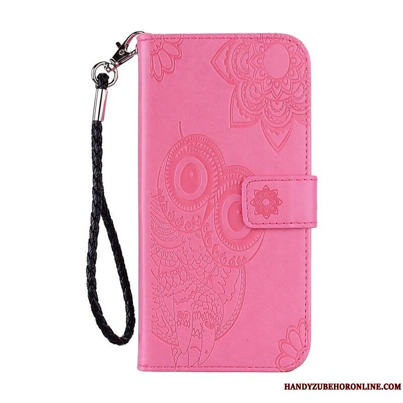 Flip Cover Xiaomi Redmi Note 10 / 10S Ugle Mandala Og Lanyard