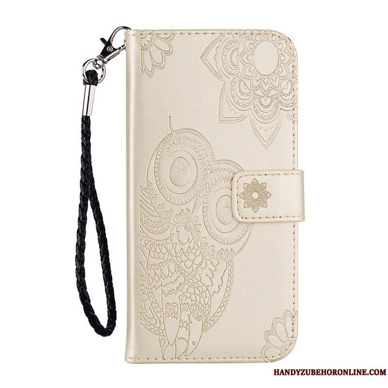 Flip Cover Xiaomi Redmi Note 10 / 10S Ugle Mandala Og Lanyard