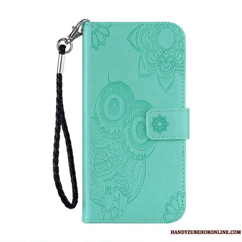 Flip Cover Xiaomi Redmi Note 10 / 10S Ugle Mandala Og Lanyard