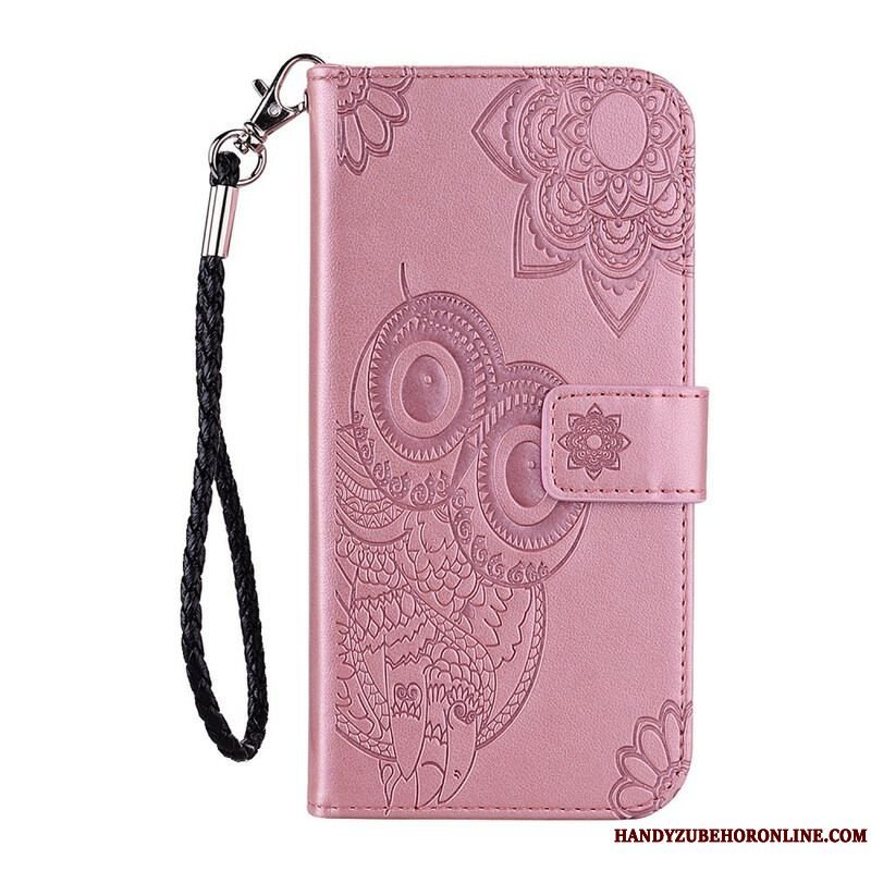 Flip Cover Xiaomi Redmi Note 10 / 10S Ugle Mandala Og Lanyard