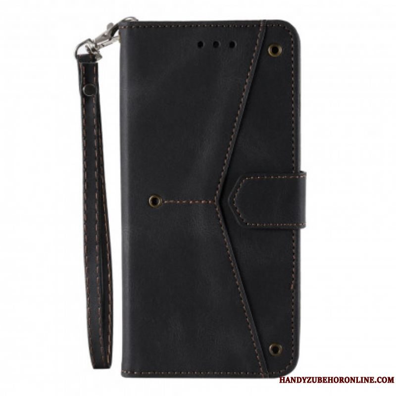 Flip Cover Xiaomi Redmi Note 10 5G Bicolor Nitter I Imiteret Læder
