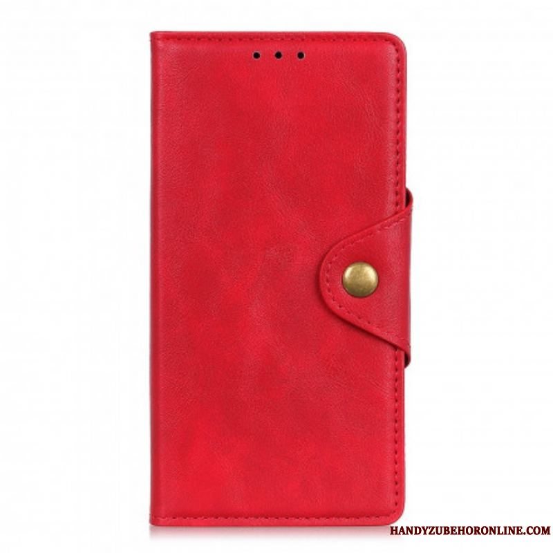 Flip Cover Xiaomi Redmi Note 10 5G Imiteret Læder Knap