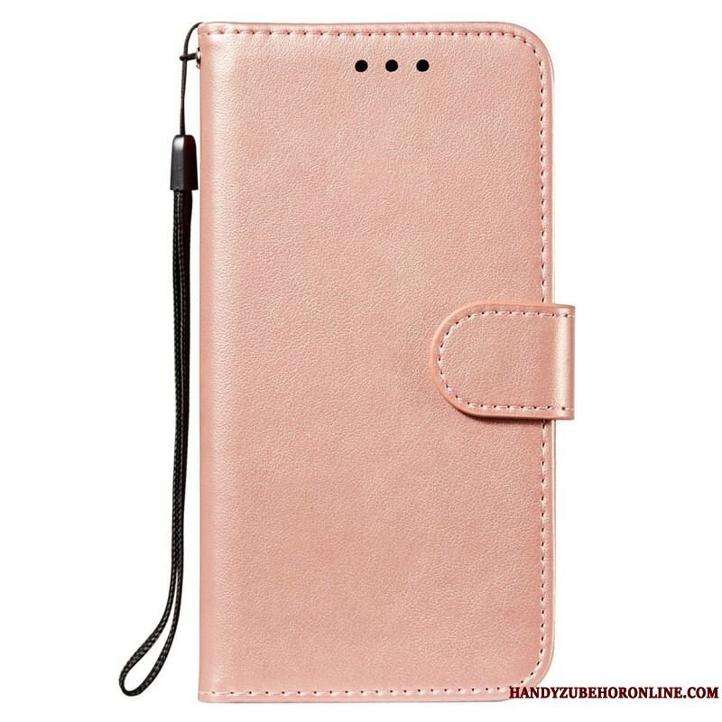 Flip Cover Xiaomi Redmi Note 10 5G Læderdesign Med Rem