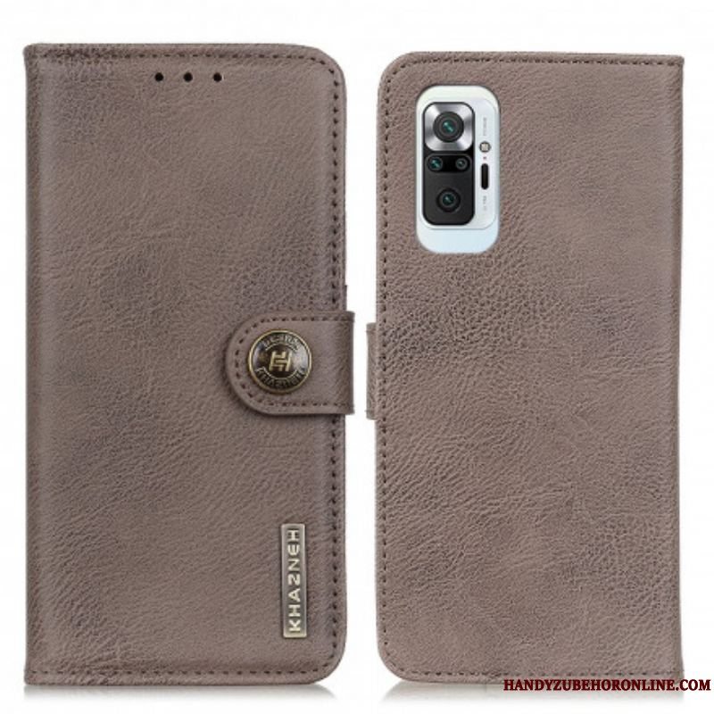 Flip Cover Xiaomi Redmi Note 10 Pro Imiteret Læder Khazneh