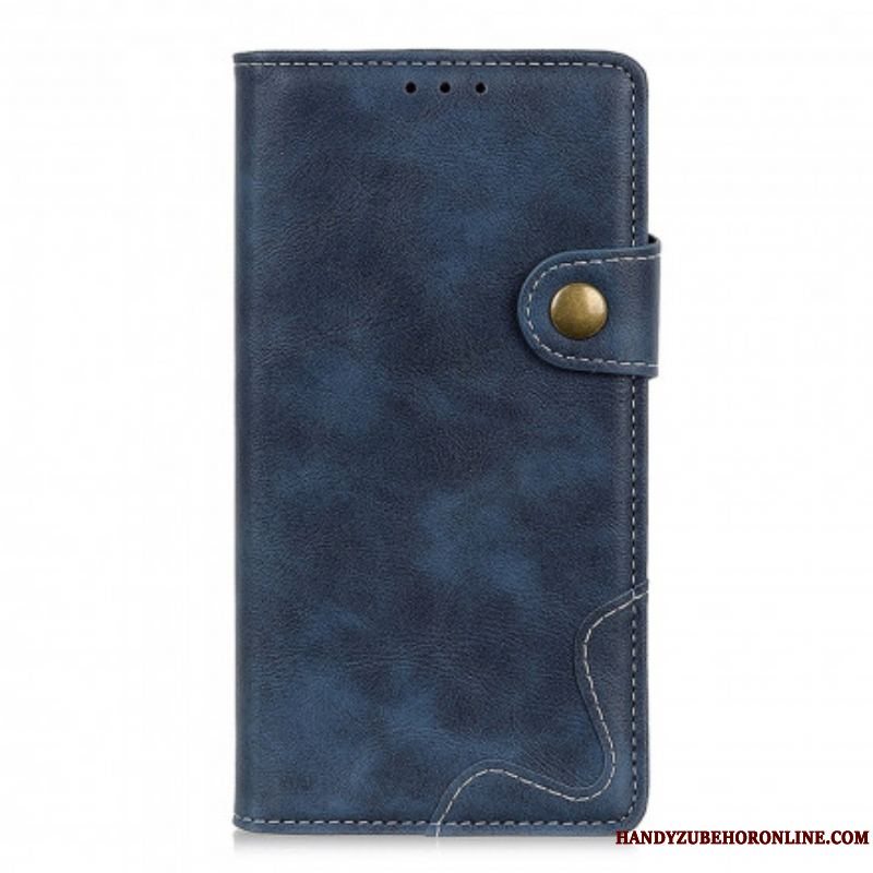 Flip Cover Xiaomi Redmi Note 10 Pro Kunstnerisk Syningsknap