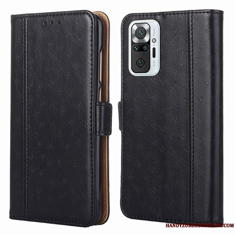 Flip Cover Xiaomi Redmi Note 10 Pro Tofarvet Struds Hudtekstur