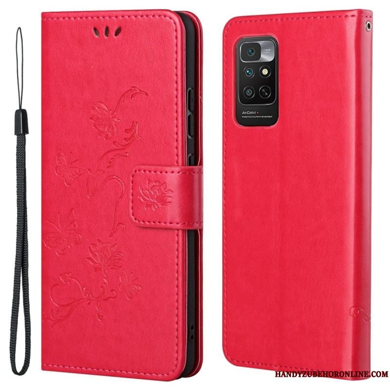 Flip Cover Xiaomi Redmi Note 11 / 11S Med Snor Rem Blomster