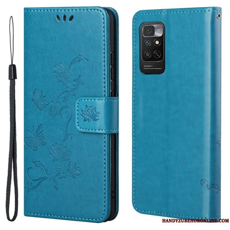 Flip Cover Xiaomi Redmi Note 11 / 11S Med Snor Rem Blomster