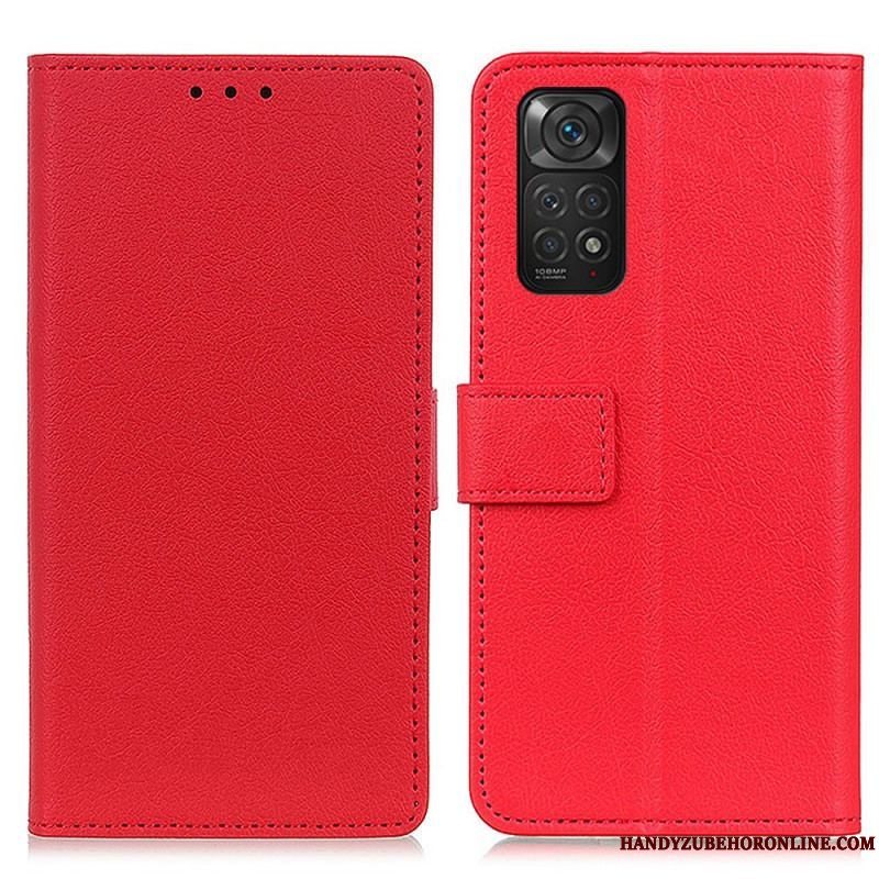 Flip Cover Xiaomi Redmi Note 11 / 11S Premium Litchi Imiteret Læder