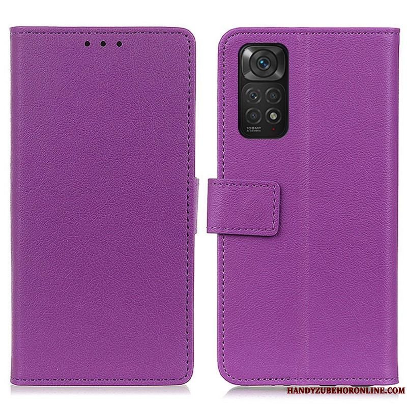 Flip Cover Xiaomi Redmi Note 11 / 11S Premium Litchi Imiteret Læder