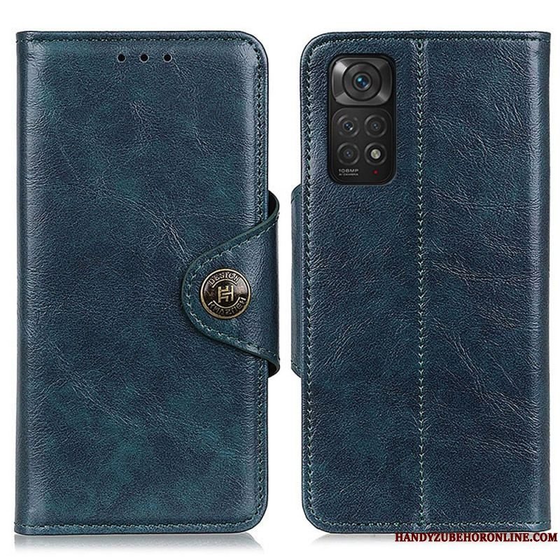 Flip Cover Xiaomi Redmi Note 11 / 11S Skinnende Imiteret Læder Knap