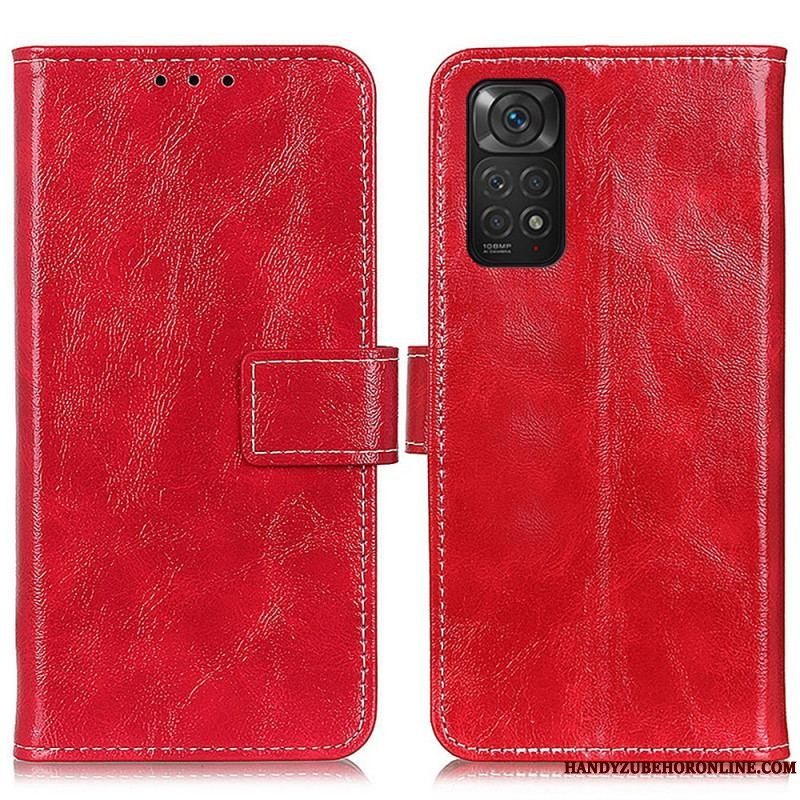 Flip Cover Xiaomi Redmi Note 11 / 11S Skinnende Og Blottede Sømme