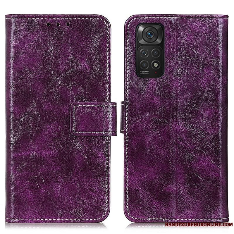 Flip Cover Xiaomi Redmi Note 11 / 11S Skinnende Og Blottede Sømme