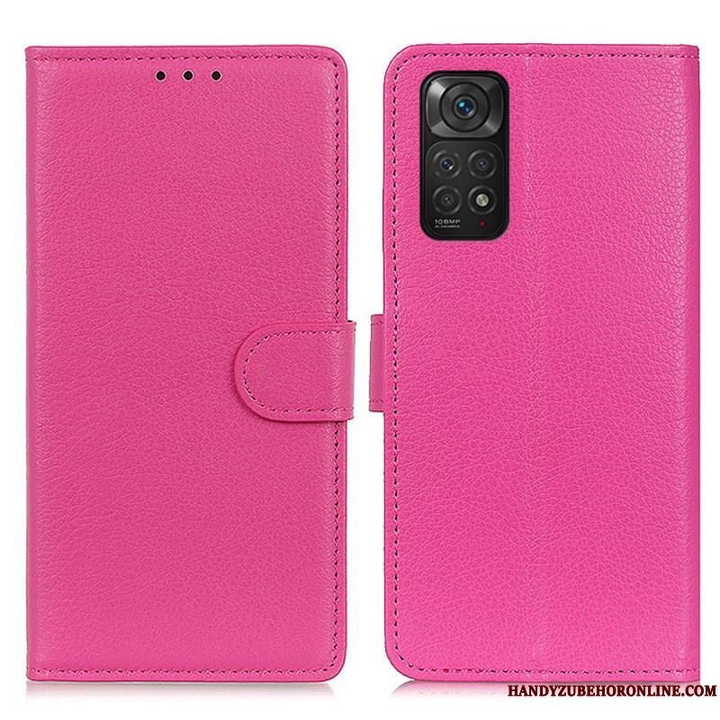 Flip Cover Xiaomi Redmi Note 11 / 11S Traditionelt Litchi