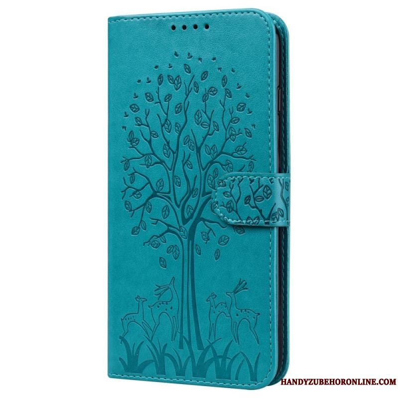 Flip Cover Xiaomi Redmi Note 11 Pro / 11 Pro 5G Træ Og Hjorte